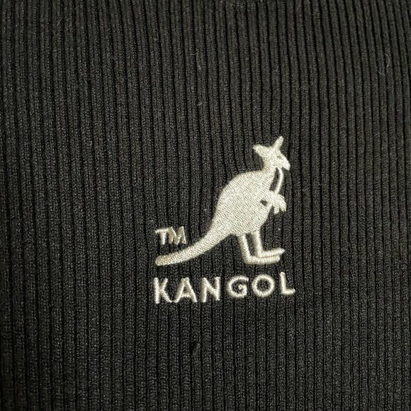 Kangol X H&M Womens L Black Long Sleeves Embroidered Ribbed Knit Bodycon Dress - Picture 7 of 13